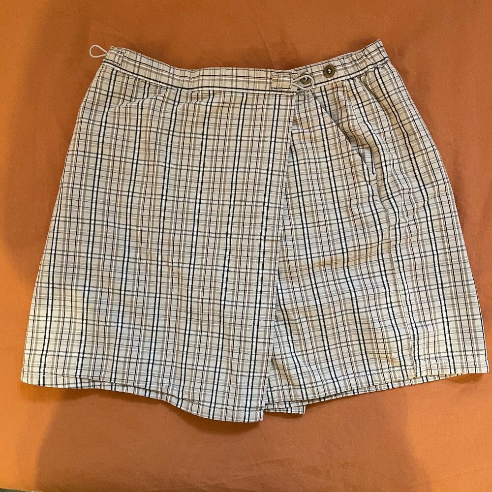 Vintage Skort - Beige Plaid - Women's 10/12